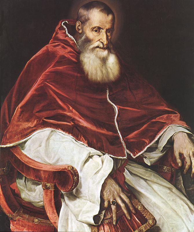 TIZIANO Vecellio Portrait of Pope Paul III atr France oil painting art